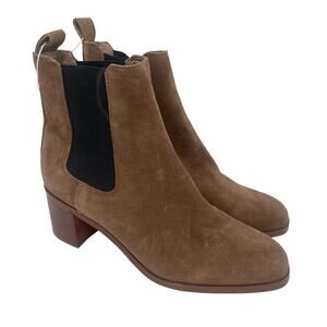 STEVE MADDEN Rhiannon Boots Size 9 Suede Leather Heeled Pull On Ankle Booties